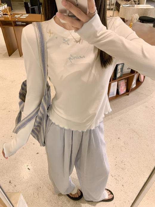 <曾小咸推荐> 蝴蝶结绣花T恤 日常119.99/件 立减60 秒杀59.99/件！！ 商品图0