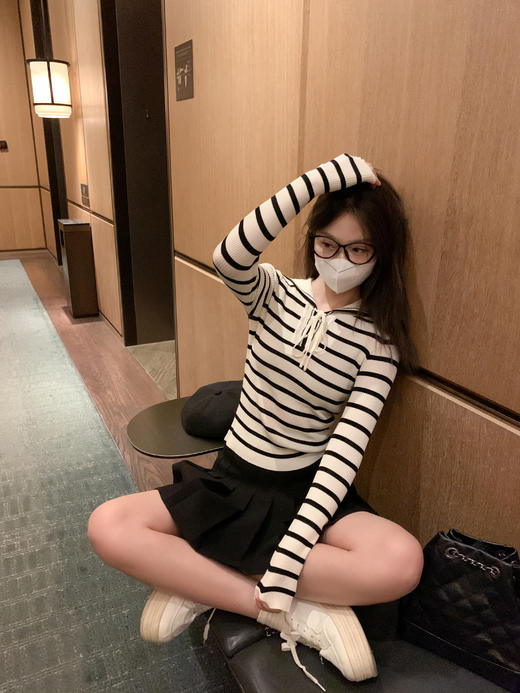 【129元任选2件】现货！海军领条纹针织衫 商品图7