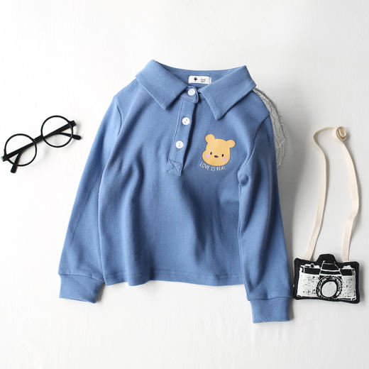 儿童春秋装【学院风POLO衬衫】男女宝宝长袖翻领上衣 洋气纯色衬衣 商品图6
