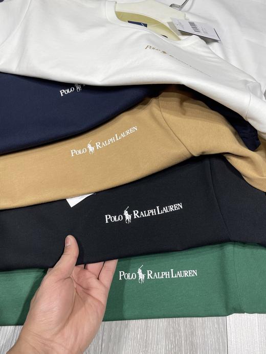 点此购买 拉夫劳伦徽标纯色男女款商务休闲圆领短袖T恤 md 310038 商品图9