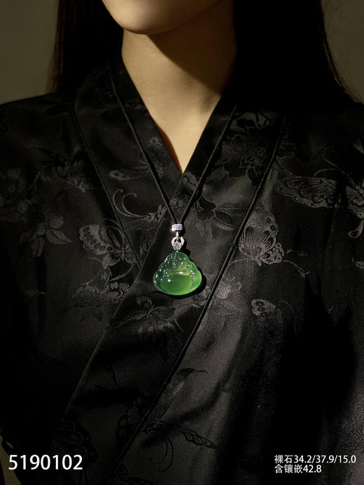 玻璃种飘翠佛公吊坠【5190102】具体价格微信咨询 商品图4