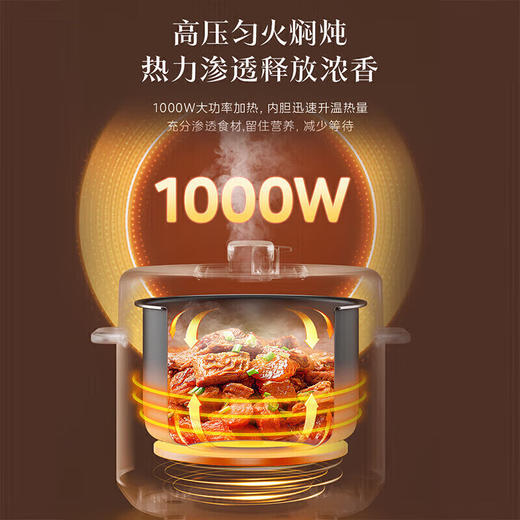 美的（Midea）电压力锅 5升大容量 双内胆 开盖煮精 准控温 一键煮水饺 一键开盖煮MY-E5329 商品图2