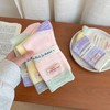 5双一组！花田兔费尔岛油画棒系列马卡龙杂色中筒袜子女日系春夏设计款棉袜 商品缩略图1
