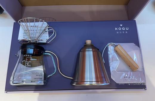 【3折清货捡漏，仅1套，无货退款】下村KOGU4件套不锈钢咖啡具套装 咖啡手冲壶木柄1L 商品图0