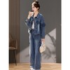 新中式国风牛仔套装，盘扣开衫外套两件套女装休闲裤套LJX-090 商品缩略图1