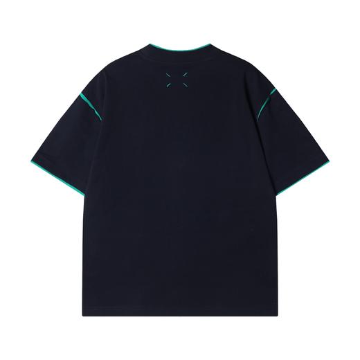 T2419夏季新款时尚个性撞色缝线拼接设计圆领套头基础通勤百搭上衣 商品图5