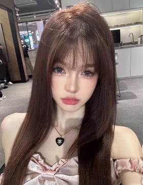 香奶奶 新款金色满钻双C黑色树脂爱心项链