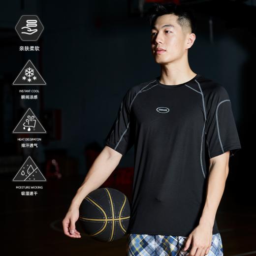 LUSHISI磨炼主题短袖T恤夏季吸湿透气运动紧身衣薄款健身篮球跑步 商品图2