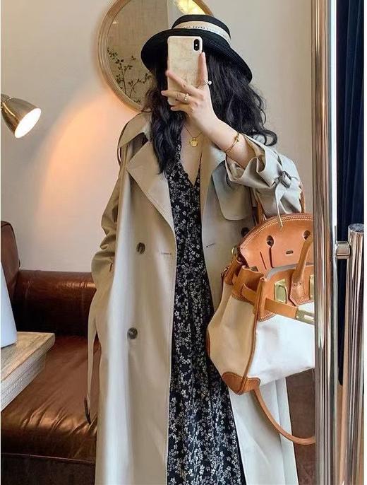 简约老钱风风衣中长款显瘦知性风衣大衣 商品图3