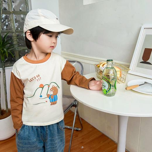 春季新款【儿童拼接t恤】男童上衣长袖单件 女宝a类纯棉衣服 卡通潮童 商品图7