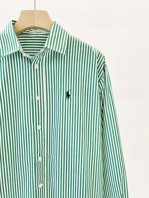 【高品质私服】【RL宽松版绿色条纹棉质衬衫】手感细致，质地较厚，刚柔并济G1160-CC【无标出货 介意慎拍】 商品图12