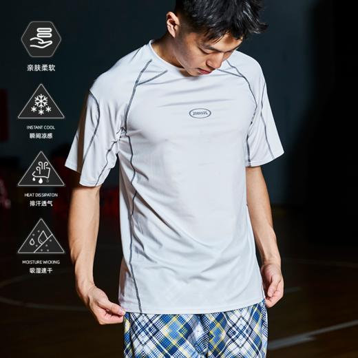 LUSHISI磨炼主题短袖T恤夏季吸湿透气运动紧身衣薄款健身篮球跑步 商品图0