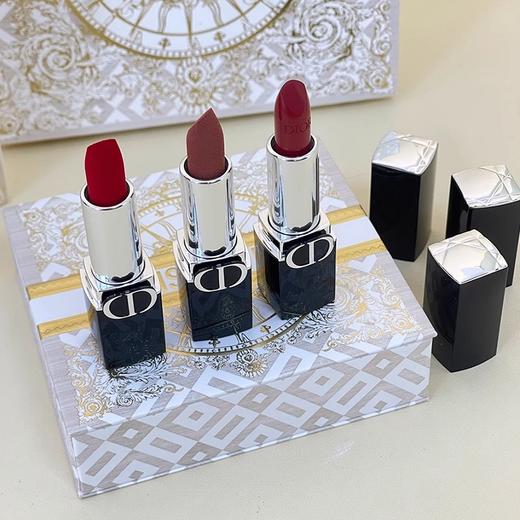 迪奥金花纹口红三件套丨蓝金唇膏口红 节日限定礼盒 商品图2