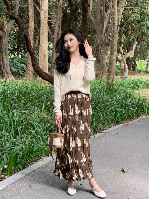 【百图lulu定制】【山茶花半裙】明媚 低调的热烈 大花 府绸面料 半身裙 商品图9