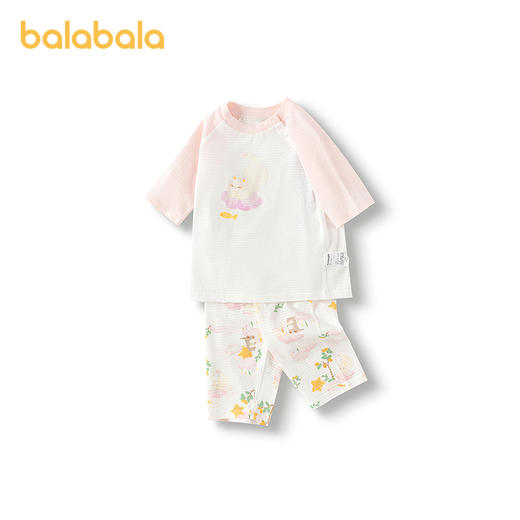 巴拉巴拉宝宝睡衣新生儿家居套装男童夏装薄款女2025新款可爱舒适 商品图4