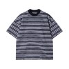 夏季新款时尚个性潮牌撞色条纹破洞圆领短袖T恤百搭潮流宽松上衣 商品缩略图1