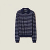 MIU-S 深蓝条纹针织Polo衫 商品缩略图0