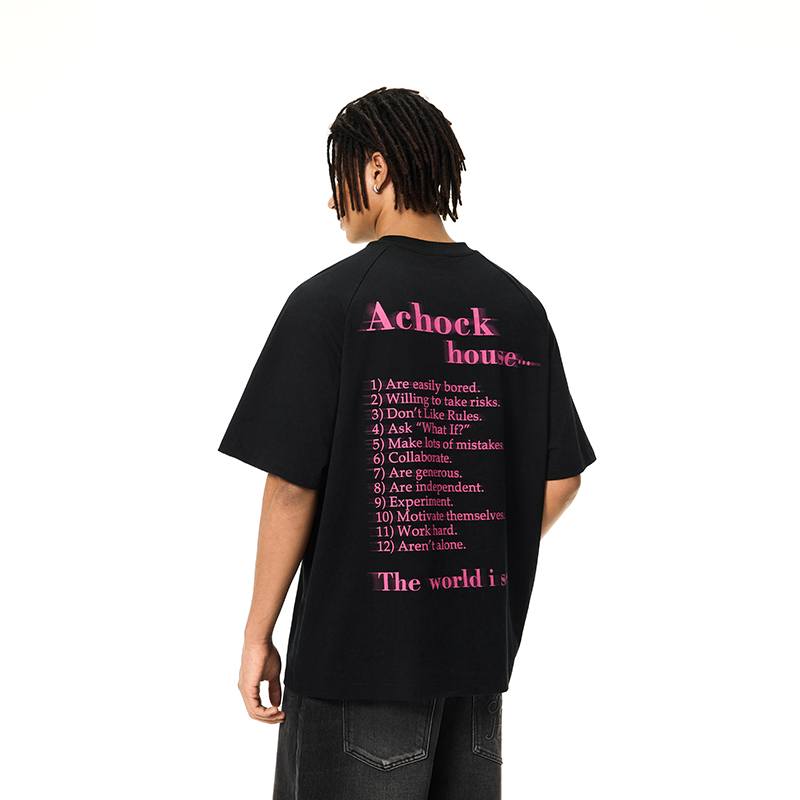 【Achock官方店】美式幻影短袖T恤男女新款潮牌字母印花嘻哈上衣