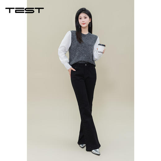 春上新时尚拼接气质优雅柔软舒适小衫1251021 商品图4