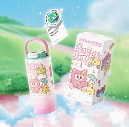 uooha吨霸保温杯甜雨漫步-粉色-960ml 商品图2