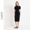LIZZY新款优雅气质通勤修身显瘦学院领赫本风连衣裙配腰带 商品缩略图1