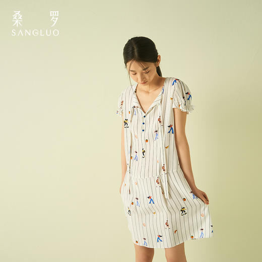 早安系列』桑罗真丝俏皮衬衫裙可外穿欧若风25年春夏新品03A23113 商品图1