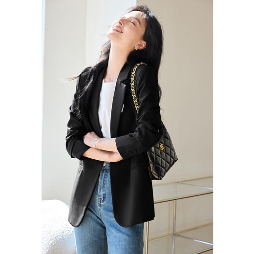 VICTORIA&VERA女装春季“职场精英”通勤气质高级感V领白标修身西服 商品图3