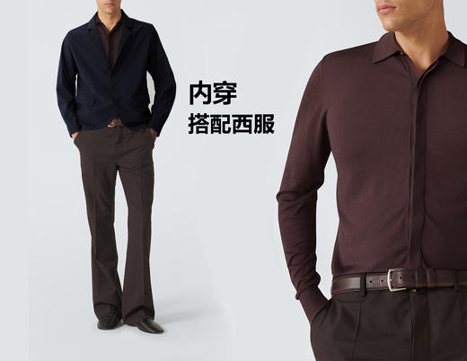 柜13K 杰尼亚同款针织长袖衬衫 商品图4