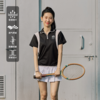 LUSHISI风铃主题POLO衫拼接短袖吸湿排汗运动训练耐磨羽毛球t恤女 商品缩略图0