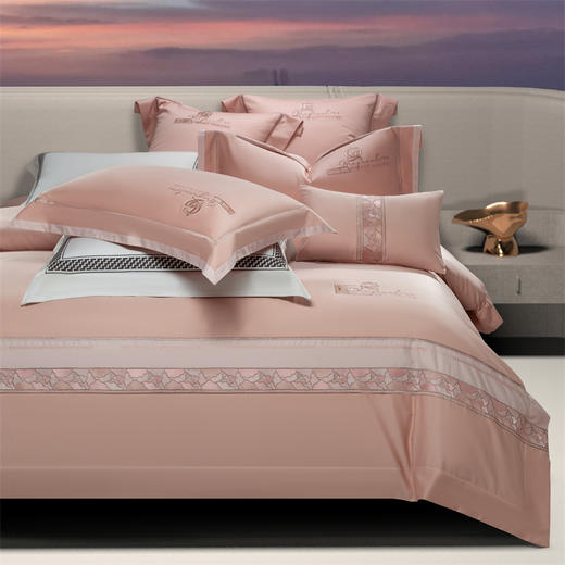 自然醒160支长绒棉四件套高档全棉被套床单轻奢刺绣新疆长绒棉被罩2025新款床上用品GDS 商品图0