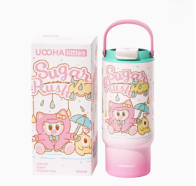 uooha吨霸保温杯甜雨漫步-粉色-960ml