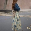春季2025新款 盐系轻熟风减龄文艺水墨画连衣裙牛仔短外套装_HLY 商品缩略图1
