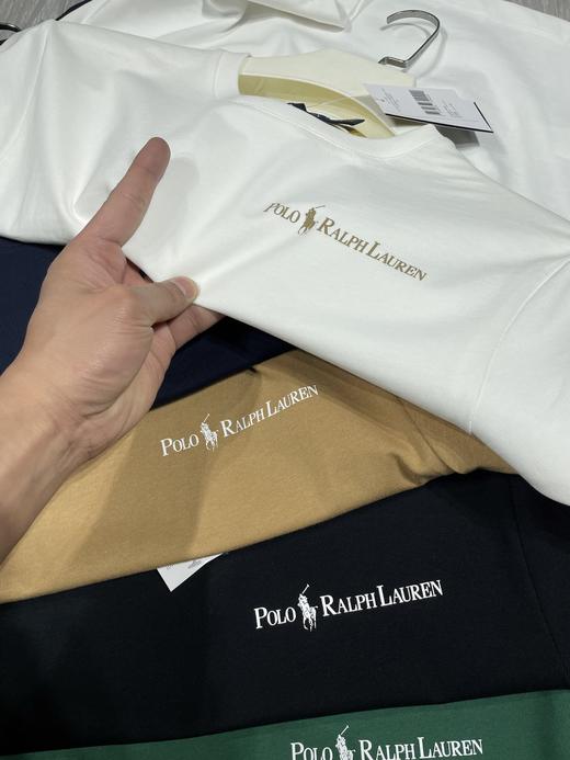 点此购买 拉夫劳伦徽标纯色男女款商务休闲圆领短袖T恤 md 310038 商品图10