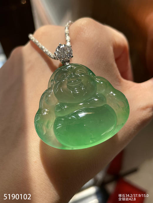 玻璃种飘翠佛公吊坠【5190102】具体价格微信咨询 商品图6