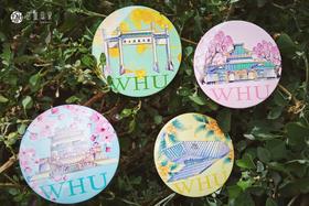 珞珈四景马口铁徽章