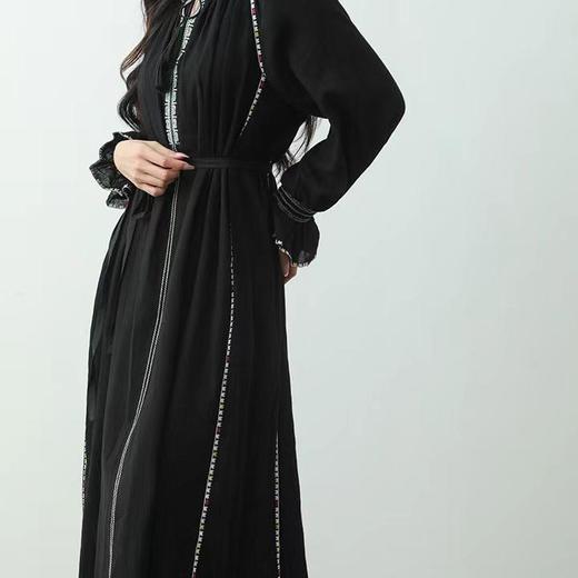 顺丰包邮洛诗琳41002波西米亚风轻奢重工刺绣长袖连衣裙10222 商品图4