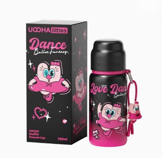 uooha涂鸦保温杯-黑天鹅海伦-黑粉 430ml 商品图0