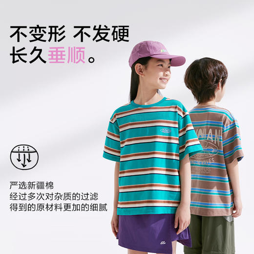 【咕噜日记】儿童美式休闲印花条纹T恤PXT2501 商品图2