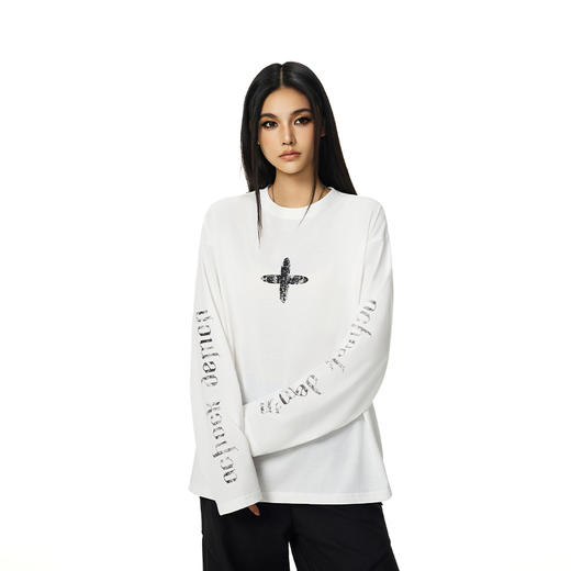 【Achock官方店】美式复古简约长袖T恤男女2025新款潮牌情侣上衣 商品图1