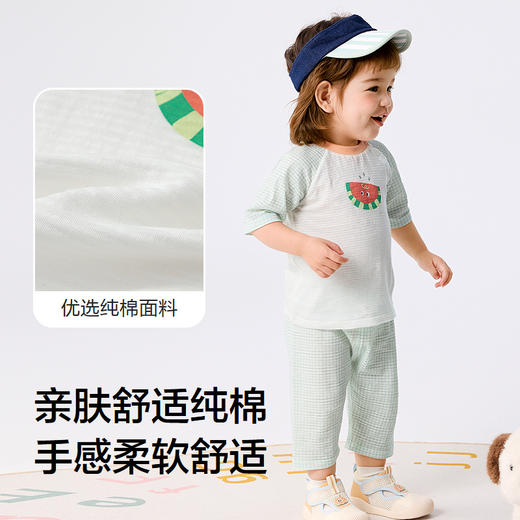 巴拉巴拉宝宝睡衣新生儿家居套装男童夏装薄款女2025新款可爱舒适 商品图3