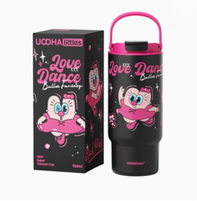 uooha吨霸保温杯-黑天鹅海伦-黑粉 960ml