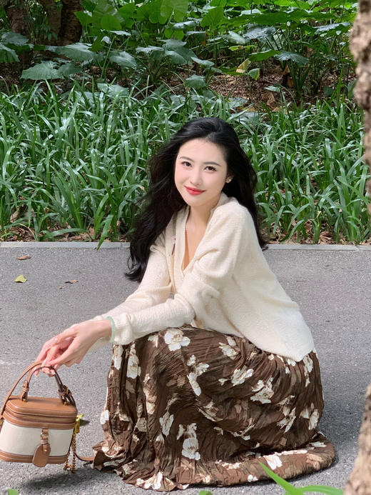 【百图lulu定制】【山茶花半裙】明媚 低调的热烈 大花 府绸面料 半身裙 商品图10