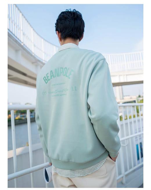 点此购买 滨波春秋男士后背logo罗纹圆领宽松纯棉卫衣 ss 310030 商品图2