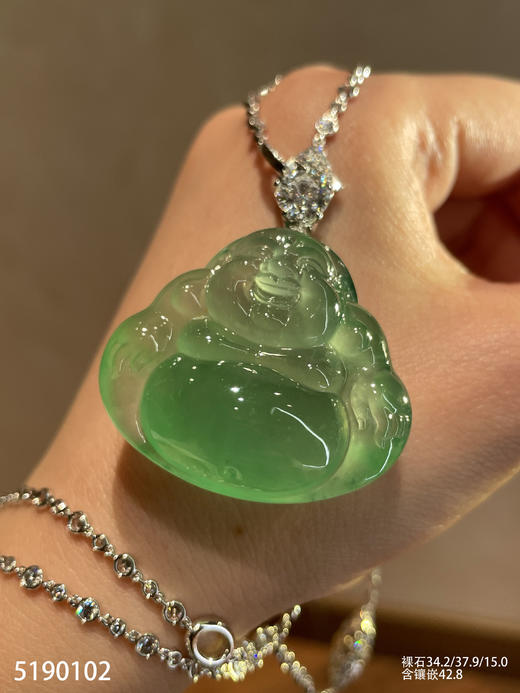 玻璃种飘翠佛公吊坠【5190102】具体价格微信咨询 商品图1