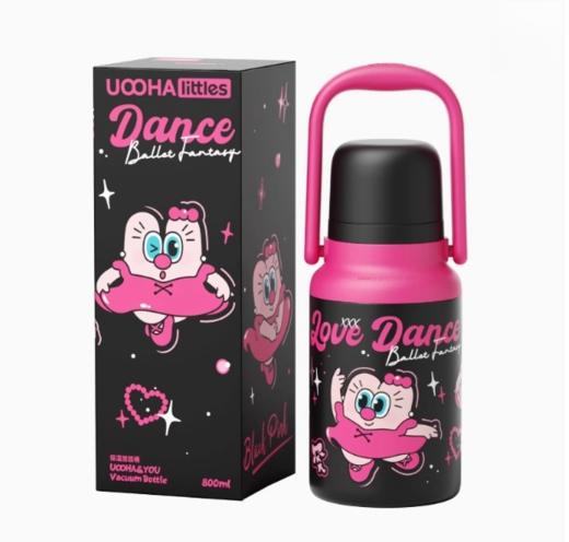 uooha保温悠悠桶-黑天鹅海伦-黑粉 800ml 商品图0