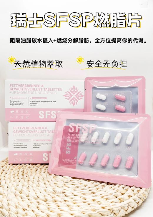 瑞士线下高端疗养院同款❗【瑞士原装进口SFSP燃脂平腹片60粒盒】白天1粒，增强饱腹感阻断碳水转化，燃烧多余脂肪✅天 商品图0