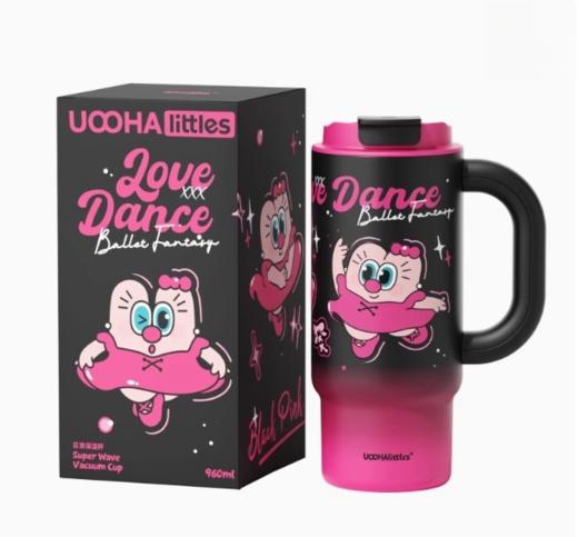 uooha巨浪保温杯-黑天鹅海伦-黑粉-960ml 商品图0