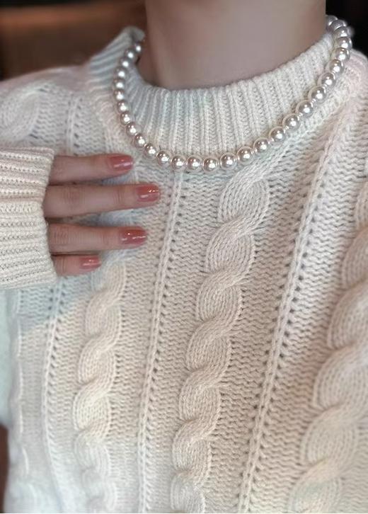 进口白珠蓝钻锆石珍珠项链 商品图8