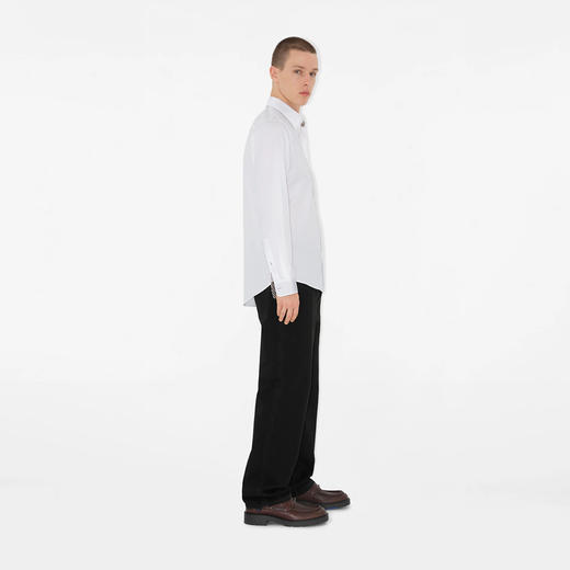 【二】BURBERRY 巴宝莉 男士马术骑士徽标修身版型棉质长袖衬衫 白色 8103938 A1464 商品图2