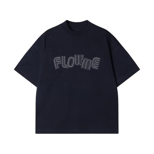 9672夏季新款时尚个性潮牌撞色字母珠子圆领短袖T恤小众设计百搭上衣 商品图1